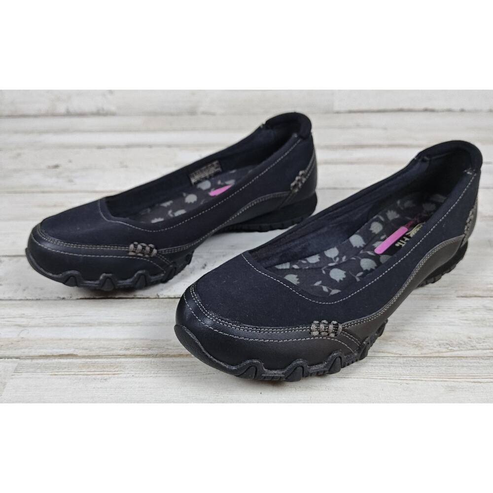 SKECHERS Relaxed Fit Air Cooled Memory Foam Comfort Black Slip On Flats Wmns 7.5